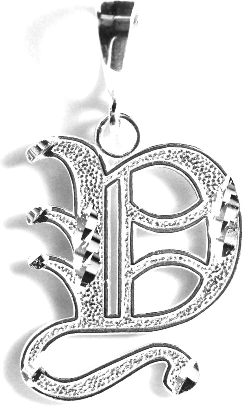 Deidreamers Personalized Gothic Old english Sterling Silver Initial A-Z Pendant. - Image 1